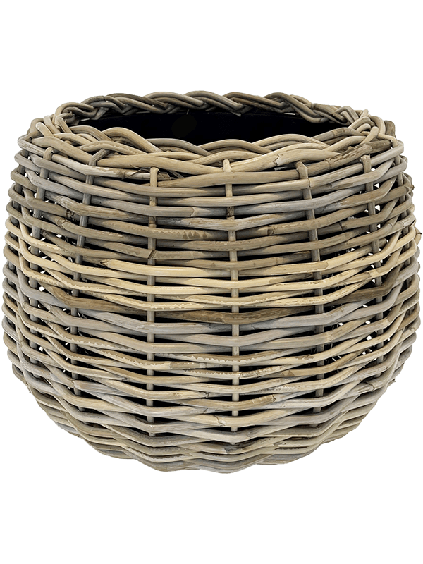 Van der Leeden Pflanzkübel Drypot Rattan Tina Grey