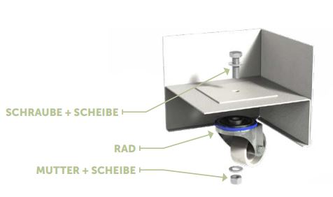 Adezz Pflanzwürfel Aluminium Carrez mit Rollen